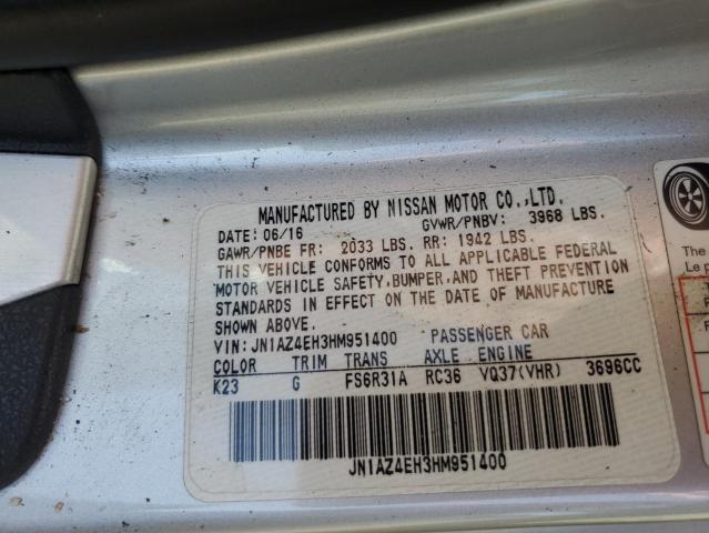 JN1AZ4EH3HM951400 Nissan 370Z BASE