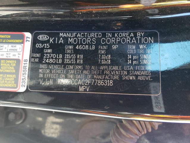 KNDPCCAC2F7786318 KIA Sportage Ex