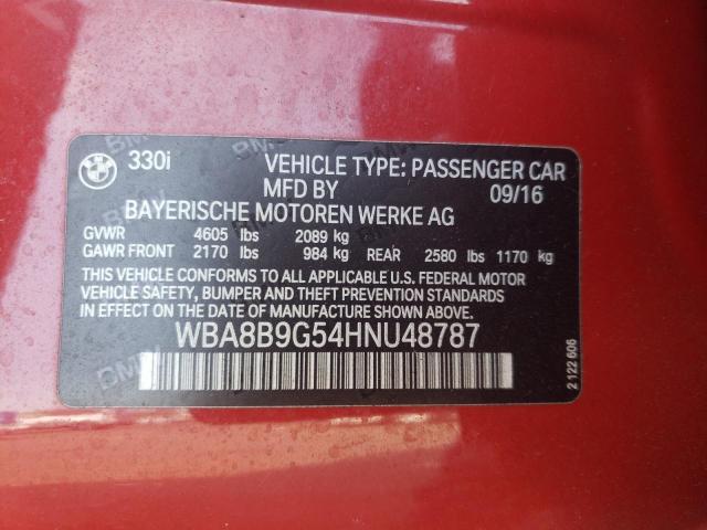 WBA8B9G54HNU48787 BMW 330 I
