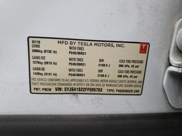 2015 TESLA MODEL S 70 - 5YJSA1S22FF095763