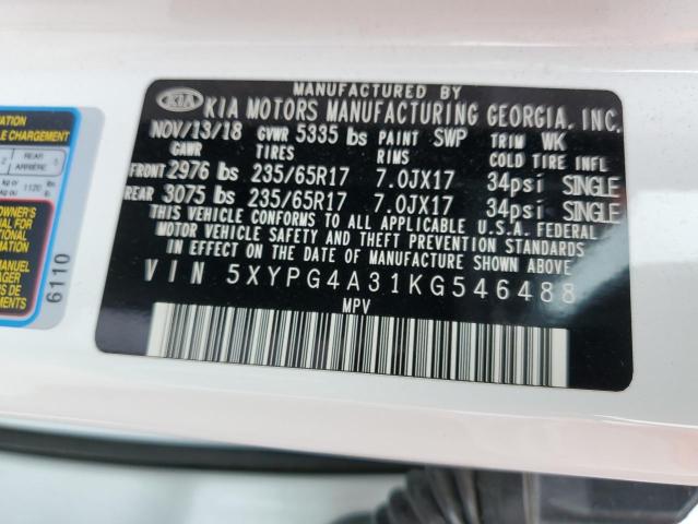 5XYPG4A31KG546488 KIA SORENTO L
