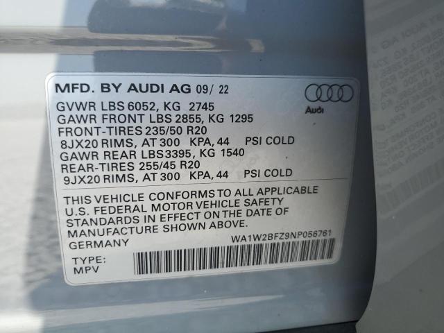 2022 AUDI Q4 E-TRON WA1W2BFZ9NP056761