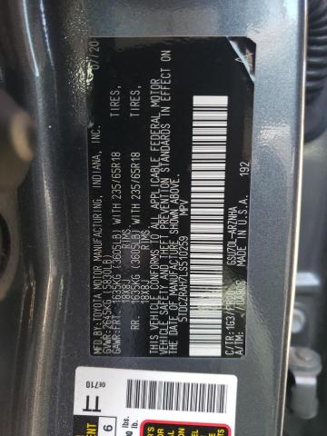 VIN 5TDCZRAH7LS510259 2020 Toyota Highlander, L no.13