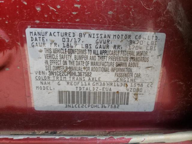 3N1CE2CP0HL367582 Nissan Versa Note S