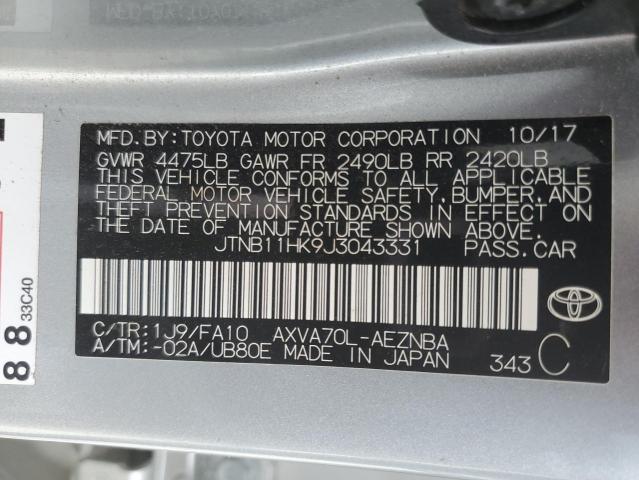 JTNB11HK9J3043331 Toyota CAMRY L