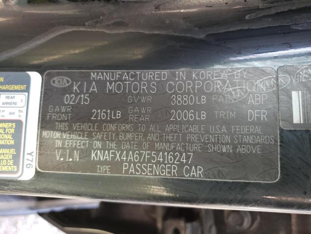 KNAFX4A67F5416247 KIA FORTE LX