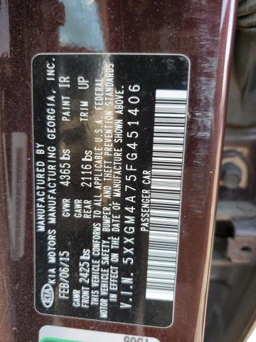 5XXGM4A75FG451406 KIA Optima Lx