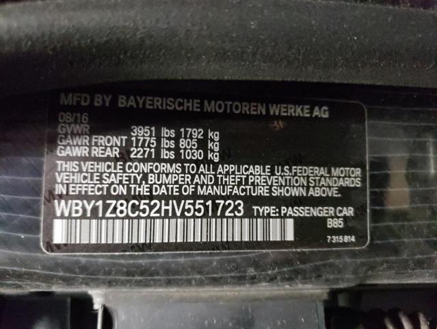 2017 BMW I3 REX - WBY1Z8C52HV551723