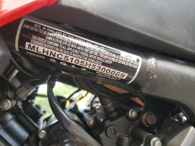 2017 HONDA CBR300 R MLHNC5105H5300069