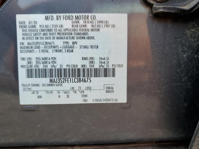 MAJ3S2FE1LC384675 Ford ECOSPORT S