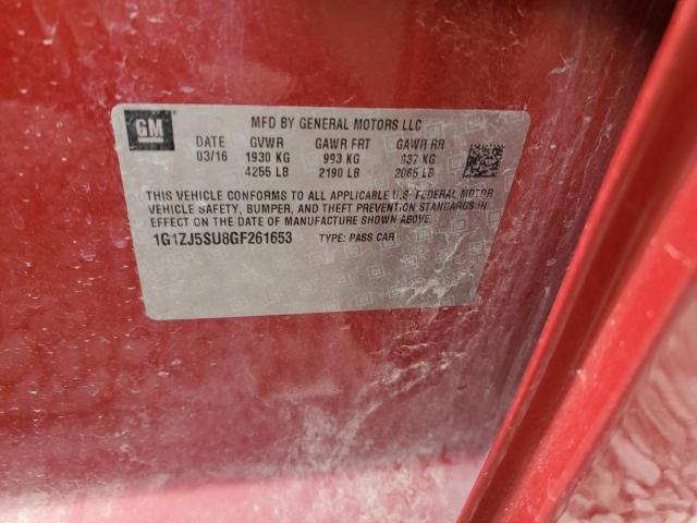 2016 CHEVROLET MALIBU HYB - 1G1ZJ5SU8GF261653