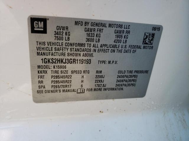 1GKS2HKJ3GR119193 GMC YUKON XL DENALI