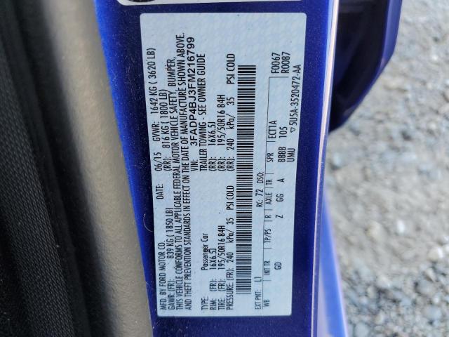 3FADP4BJ3FM216799 Ford FIESTA SE