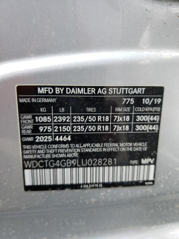 WDCTG4GB9LU028281 Mercedes-Benz Gla 250 4matic