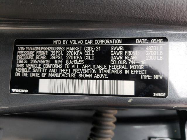 2017 VOLVO S60 CROSS - YV440MUMXH2003653