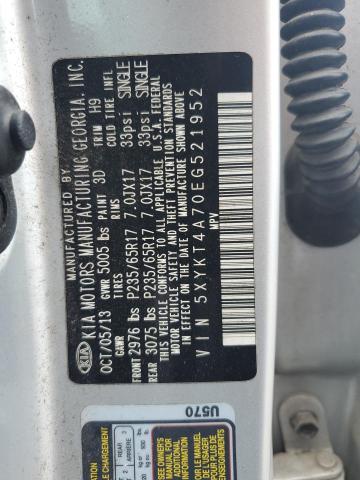 5XYKT4A70EG521952 KIA SORENTO LX