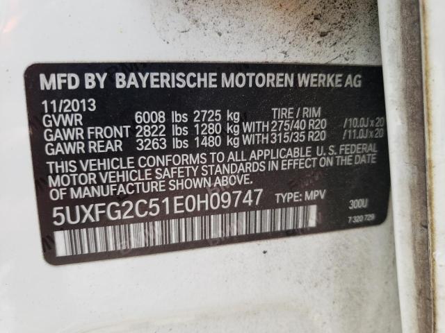 VIN 5UXFG2C51E0H09747 2014 BMW X6, Xdrive35I no.14