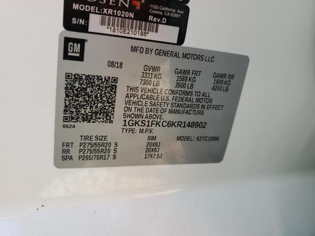 1GKS1FKC6KR148902 GMC Yukon Xl C1500 Sle
