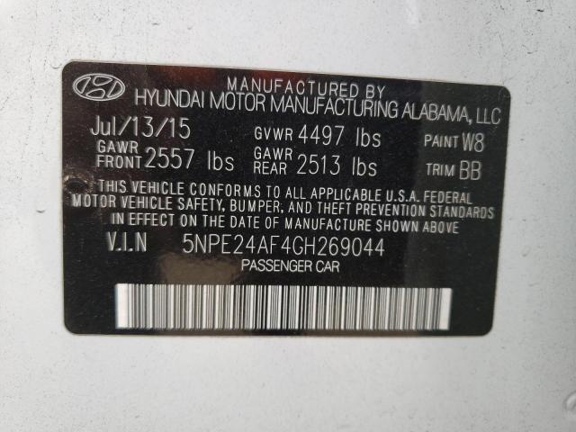 5NPE24AF4GH269044 Hyundai SONATA SE