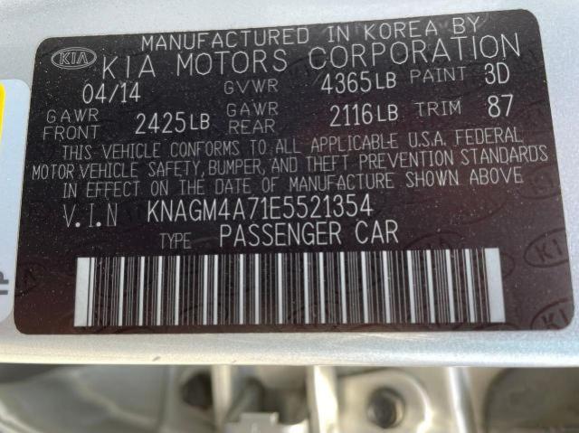 KNAGM4A71E5521354 KIA Optima Lx