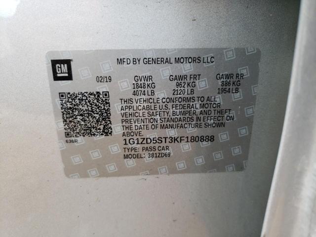2019 CHEVROLET MALIBU LT - 1G1ZD5ST3KF180888