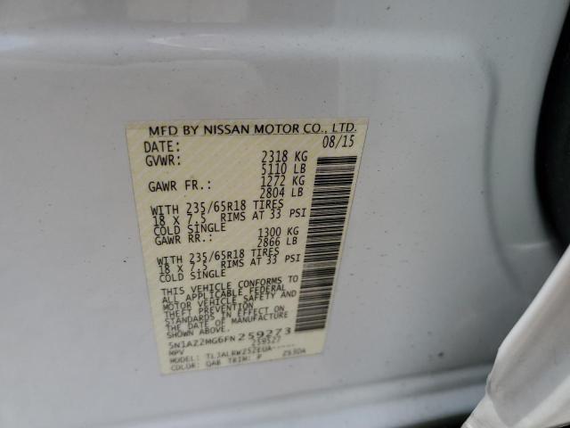 5N1AZ2MG6FN259273 Nissan MURANO S