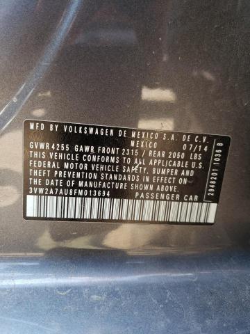 2015 VOLKSWAGEN GOLF TDI 3VW2A7AU8FM013694