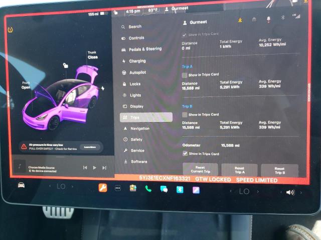 5YJ3E1ECXNF163321 Tesla MODEL 3