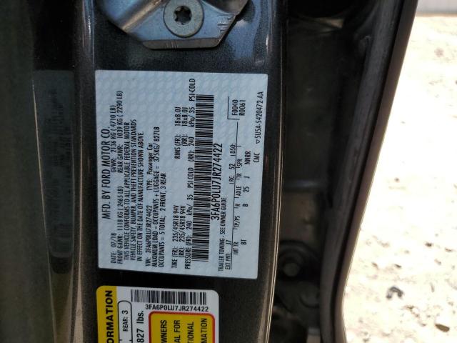 3FA6P0LU7JR274422 2018 FORD FUSION, photo no. 12