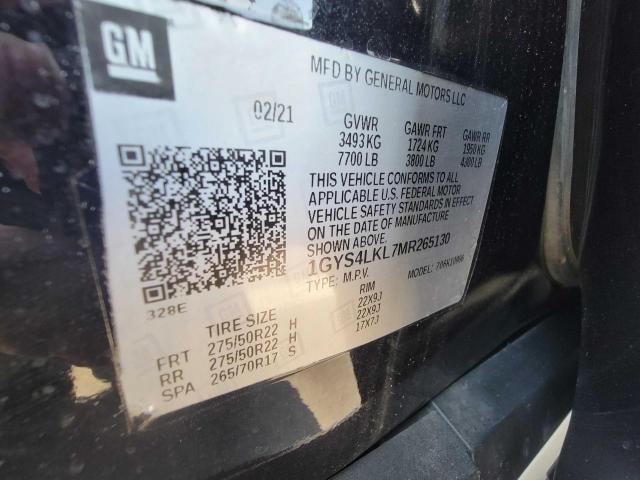 1GYS4LKL7MR265130 Cadillac Escalade Esv Premium Luxury