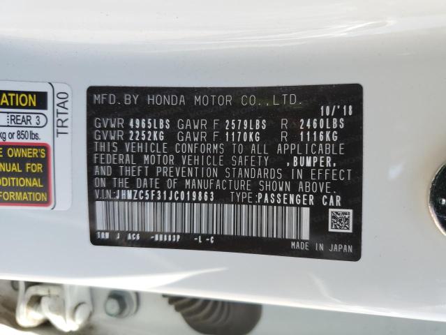 2018 HONDA CLARITY TO - JHMZC5F31JC019863