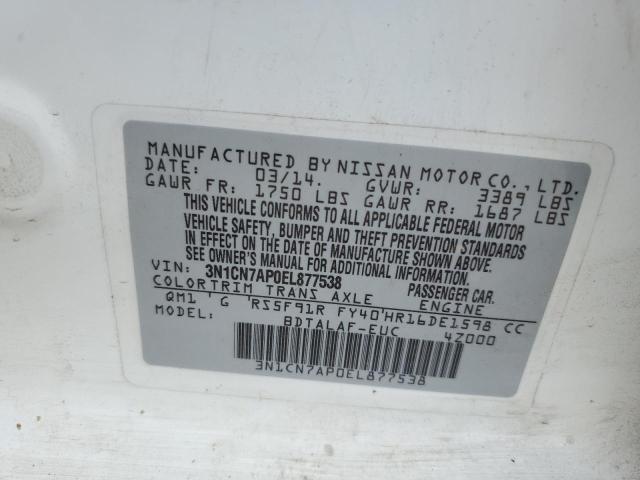 3N1CN7AP0EL877538 Nissan VERSA S