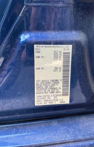 1N4AL3AP2GC232848 Nissan ALTIMA 2.5