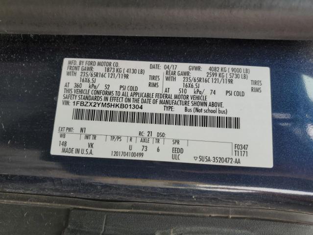 2017 FORD TRANSIT T- - 1FBZX2YM5HKB01304