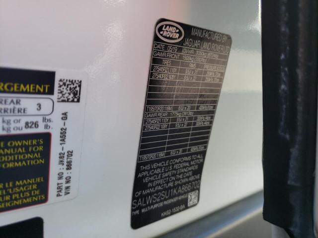 SALWS2SU1KA866702 Land Rover Range Rover Sport Hst
