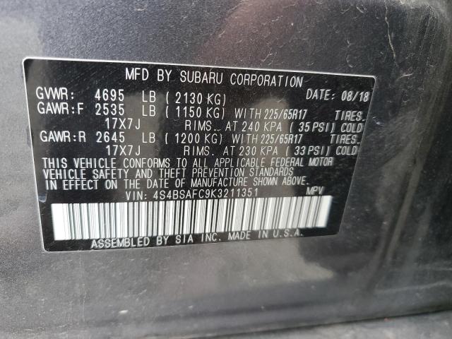4S4BSAFC9K3211351 Subaru Outback 2.5i Premium