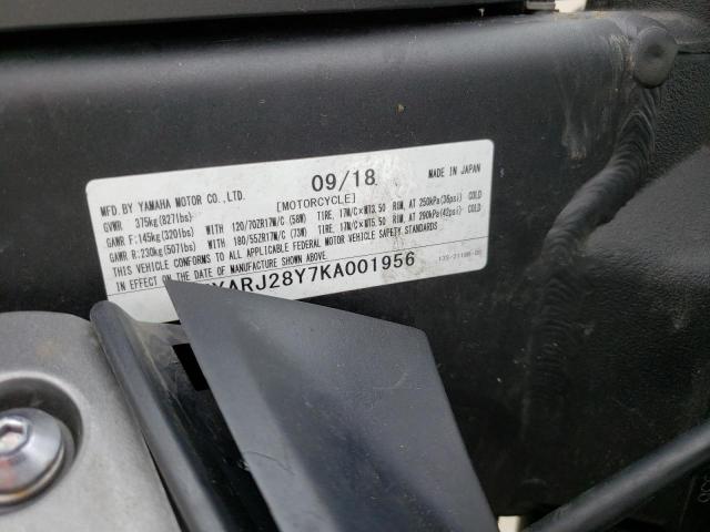 2019 YAMAHA YZFR6 C JYARJ28Y7KA001956
