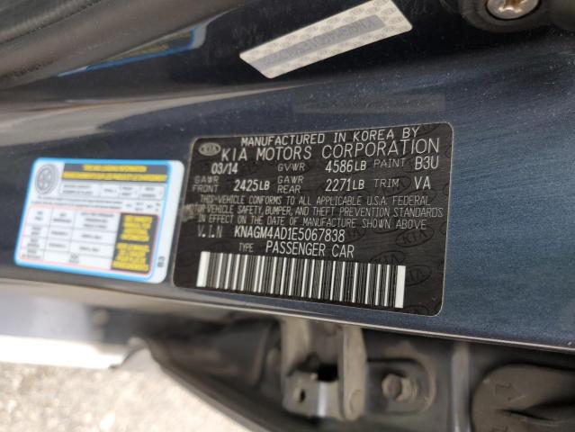 KNAGM4AD1E5067838 KIA OPTIMA HYBRID