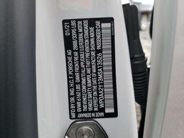 2021 PORSCHE TAYCAN WP0AA2Y13MSA13526