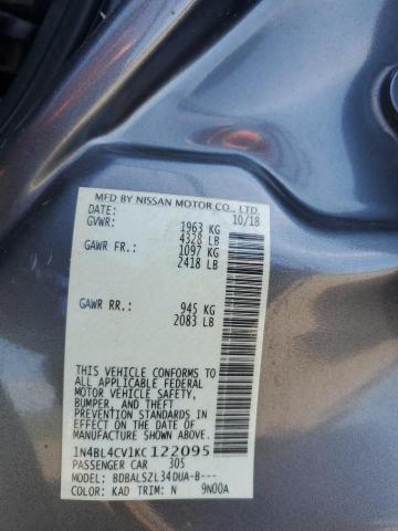 2019 NISSAN ALTIMA SR - 1N4BL4CV1KC122095