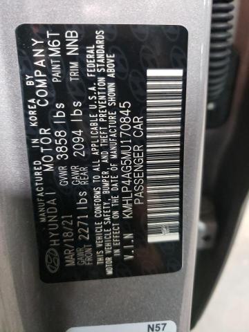 KMHLP4AG5MU170845 | 2021 HYUNDAI ELANTRA LI