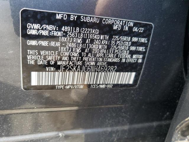 2022 SUBARU FORESTER S - JF2SKAJC6NH469282