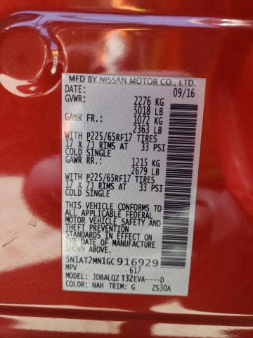 5N1AT2MN1GC916929 Nissan ROGUE S