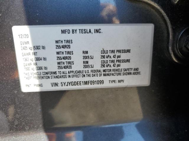 5YJYGDEE1MF091099 Tesla Model Y