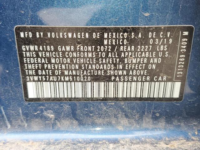 2019 VOLKSWAGEN GOLF SPORT - 3VWY57AU7KM510020