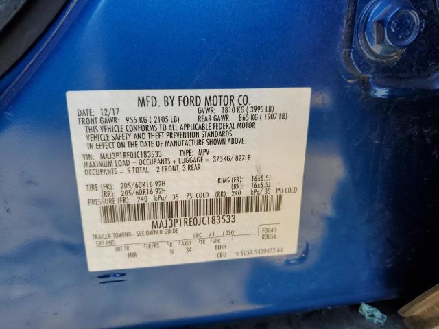 MAJ3P1RE0JC183533 Ford ECOSPORT S