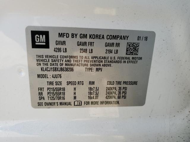 KL4CJ1SBXJB638206 Buick Encore Sport Touring