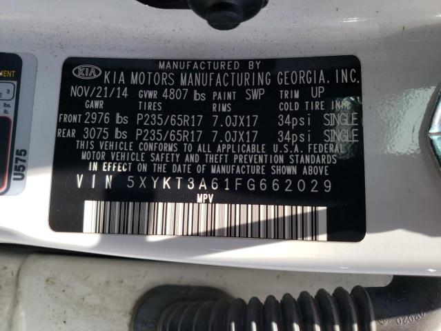 5XYKT3A61FG662029 KIA SORENTO LX