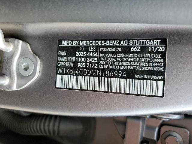 W1K5J4GB0MN186994 Mercedes-Benz CLA 250