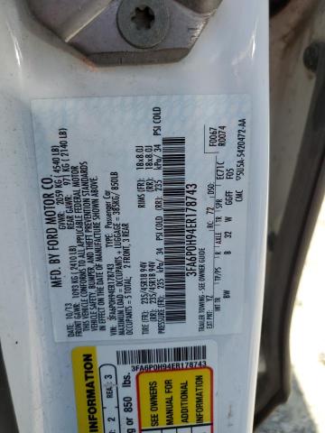3FA6P0H94ER178743 Ford FUSION SE